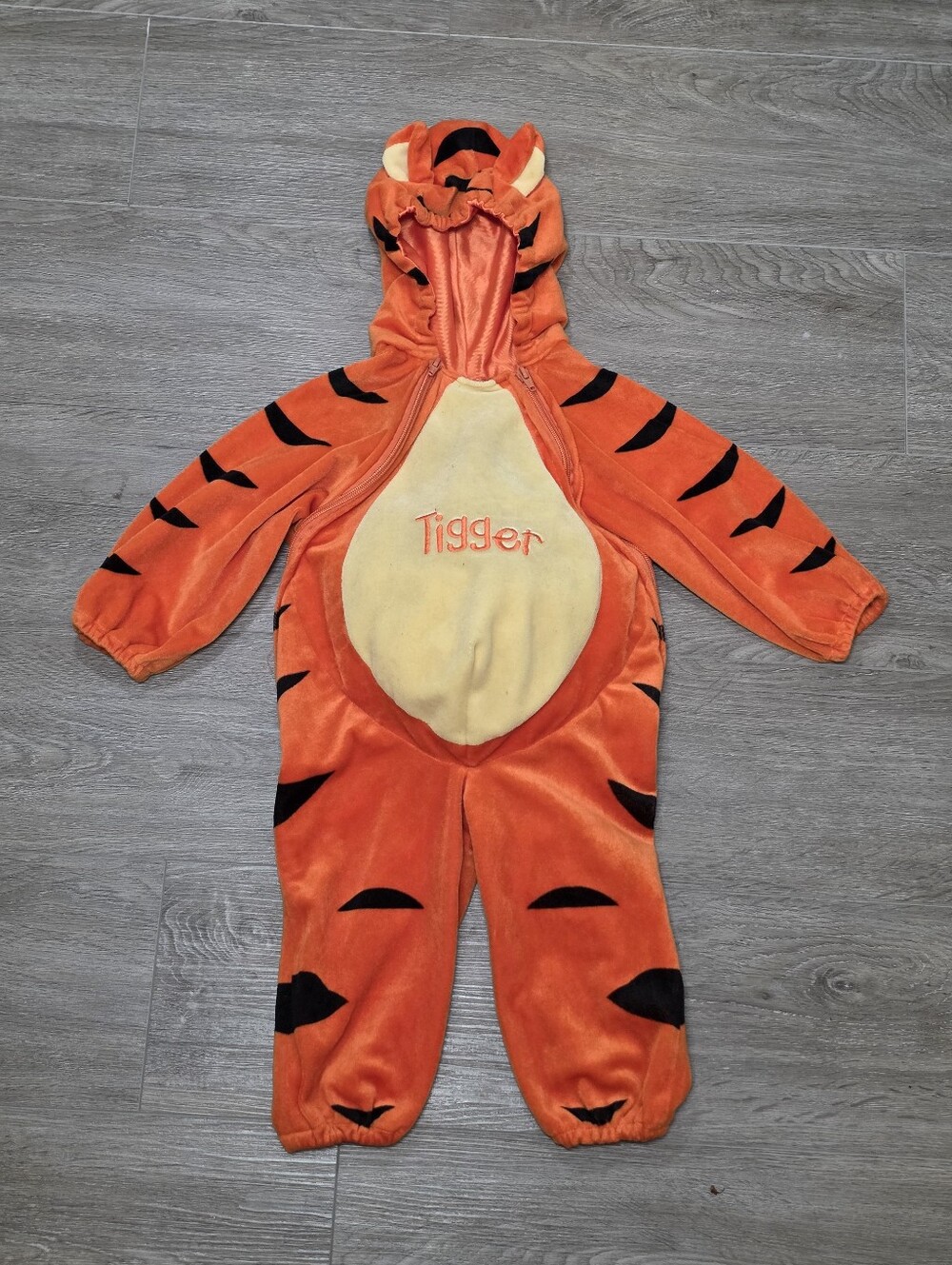 Disney Store Tigger Costume Size 6-12 Months Hooded Velour Winnie The Poo